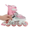 Amazon Hot selling speed inline roller skates pink flashing roller for kids