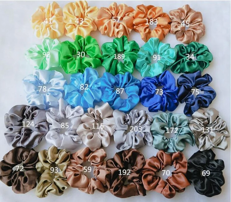 Amazon Popular Colors Colors Satin Elastic Hair Scrunchie