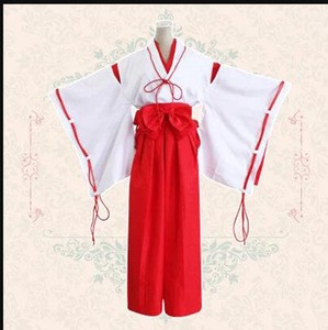 AnimeInuyasha Kikyo Kimono Full Set Cosplay Costume Halloween Costume tops