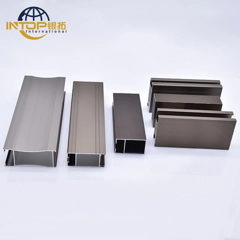Anodizing champagne screen sill track extrusion aluminum profile for cleanroom