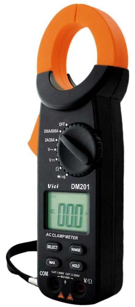 Auto Range Clamp Meter Multimeter AC Pinza Amperimetrica Data Hold  Meter Voltage Resistance Current DM201