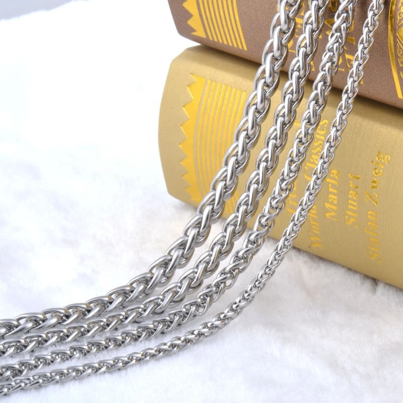 AYALULU Stainless Steel Chain  Silver Color