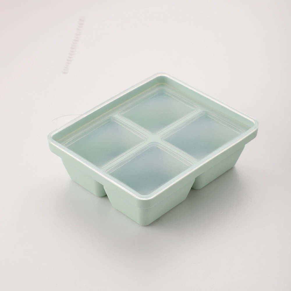 Baby food container silicone baby checkered fruit breast milk storage box baby food supplement tray gadget for food storage