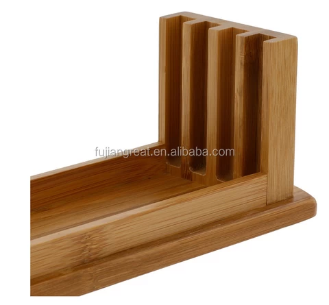 Bamboo Cutting Boards- Four All Natural Index Chopping Board Set with Non-Slip Base