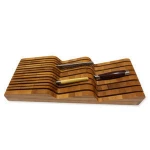 Bamboo Knife Block Drawer Organizer and Holder