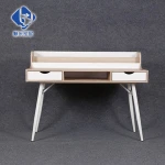 Bamboo wooden computer desk/ portable foldable laptop table with cup holder cooler fan drawer