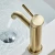 Import Bathroom Faucet Solid Brass Bathroom Basin Faucet Cold And Hot Water Mixer Sink Tap Single Handle Deck Mounted Brushed Gold Tap from China