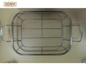 BBQ Tools Portable Rectangle Stainless Steel Mesh Wire Mesh Grill Basket
