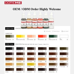 BEAUTY MAKE UP / OEM / ODM Micro Semi Permanent Makeup Pigment of correct color / Tattoo Ink / DOREME
