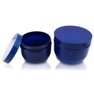 Best Price 300ml 500ml cosmetic blue plastic jar pet shampoo jar with screw cap/lid
