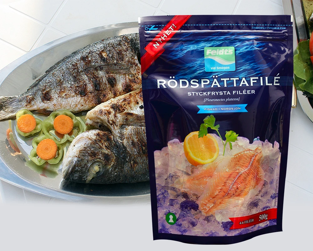 Best Seller Top Quality Custom Printed Plastic Frozen Food Packaging Bag like Sea Food