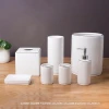 Bulk custom white porcelain bathroom tumbler bath accessories set ceramic bathroom tumbler set