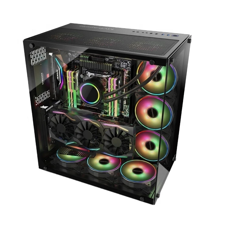 C701 Customized Water Cooling System Black PC Computer Gaming Case ATX With Standard computer case