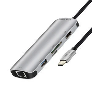 CABLETIME USB C Hub 6 Port USB3.0 HDMI 4K@60Hz PD Ethernet Network Card Reader SD TF USB Type C Hub For Laptop