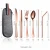 Import Camping Reusable Knife Fork Spoon Chopsticks Straw Stainless Steel Travel Cutlery Set With Bag from China