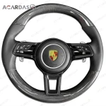 car interior accessories Real carbon fiber steering wheel for Porsche cayenne panamera cayman boxster carrera