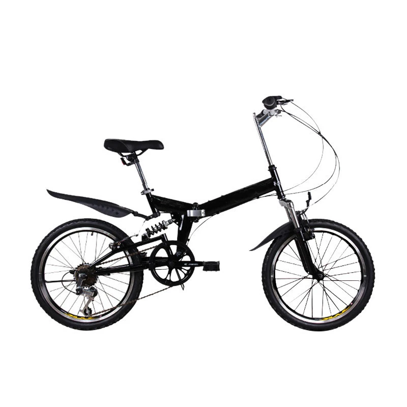 Carbon steel flexible end suspension frame 20 inch folding mountain bike suspension front fork city moped