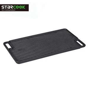 Cast Iron BBQ griddle Plate grill pan Cookware