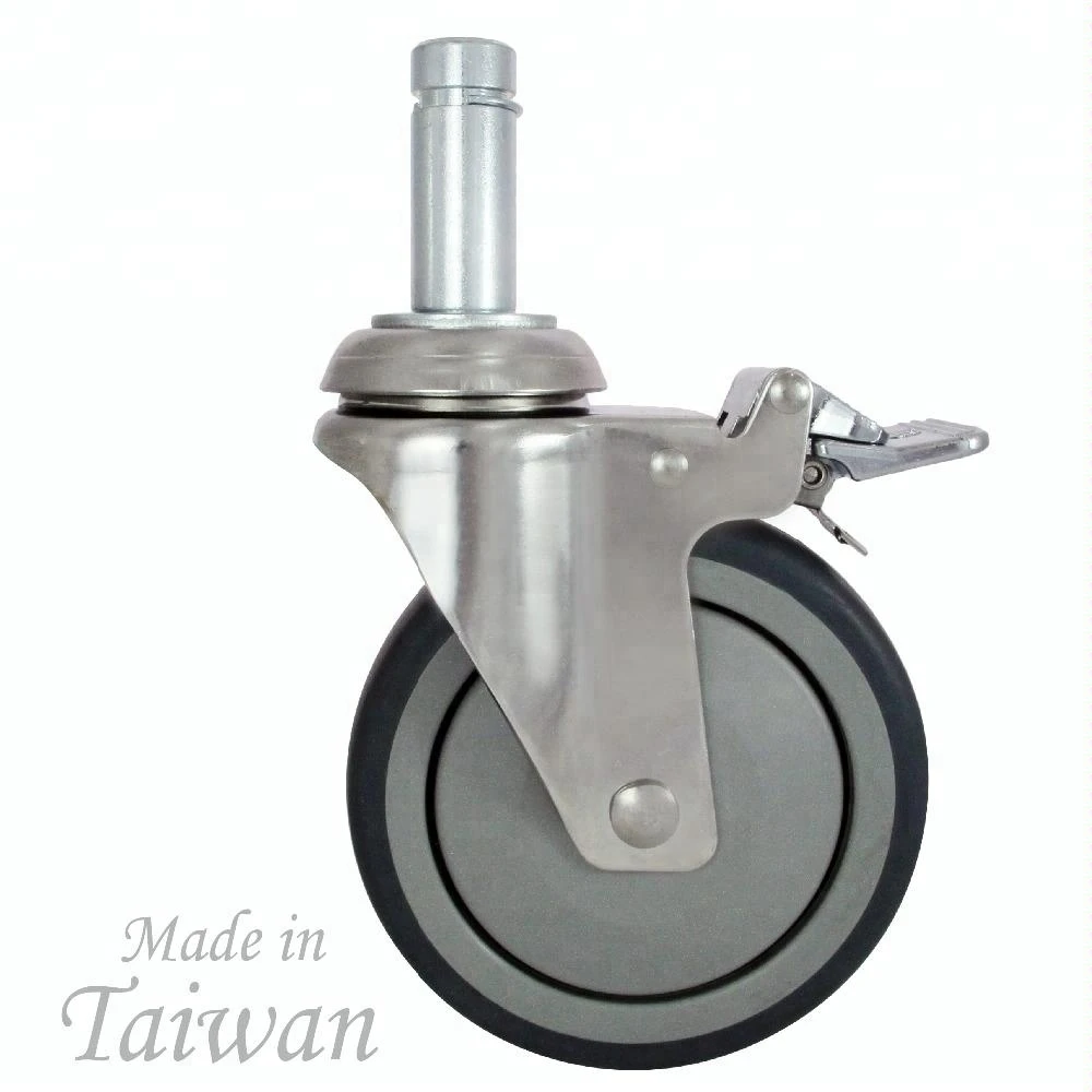CCE Caster 5 Inch Swivel Locking Solid Rubber Medical Caster Wheels