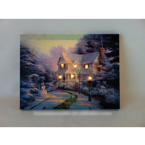 CE Certified latest modern art paintings examples with leds light for holiday gift cheap china wholesale