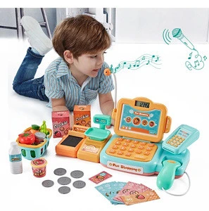 CHACHI Toys pretend play plastic supermarket set electronic cash register toy
