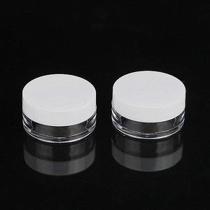 Cheap 3ml 5ml plastic eye shadow loose powder jar with sifter,acrylic cosmetic packaging jar with plastic lid