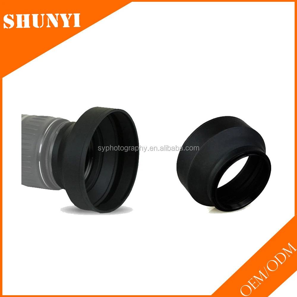 Cheap DSLR Camera Accessories 49mm Lens Cover Rubber Lens Hood