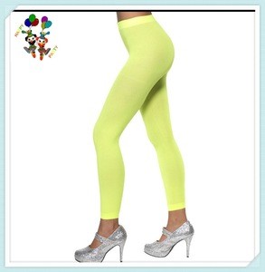 Cheap Ladies 80s Style Neon Green Footless Tights HPC-1867