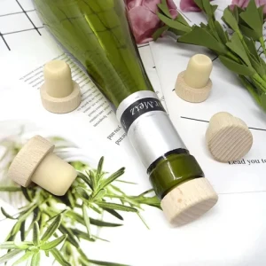 cheap personalized customize wood top lid vacuum pump wine glass cork bottle stopper