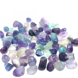 cheap price natural rainbow fluorite crystal stone gravel fluorite tumbled stones