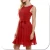 Import Chiffon one piece sleeveless prom red cocktail dress from China