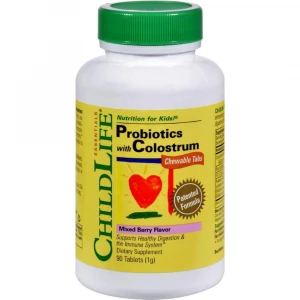 Childlife Probiotics Plus Colostrum, Mixed Berry Flavor 90 Chewable Tablets