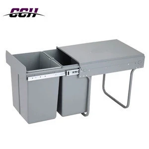 China wholesale built-in Cabinet plastic Waste Bin ,pull out kitchen plastic trash can ,manufacturer china