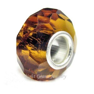 China Wholesale Cheap Prices Faceted DIY Big Hole European Glass Beads Wholesale Lampwork Beads
