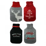 Christmas Decorations Knitted Hot Water Bottle Cover