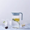 Clear Glass Water Pitcher Hot Cold Water Jug with Lid with Handle