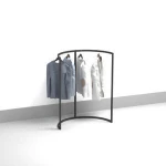 Clothing Store Wrought Iron Black Clothing Display Rack Nakajima Round Clothes Hanger
