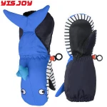 Color Purple Pink Blue Kids Waterproof Winter Nylon Mitten Ski Snowboarding Snow Gloves