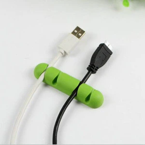 Colorful cable management TPR desktop Colorful Multipurpose Wire Cord Winder Cable holder/clip/oraganizer with back sticker