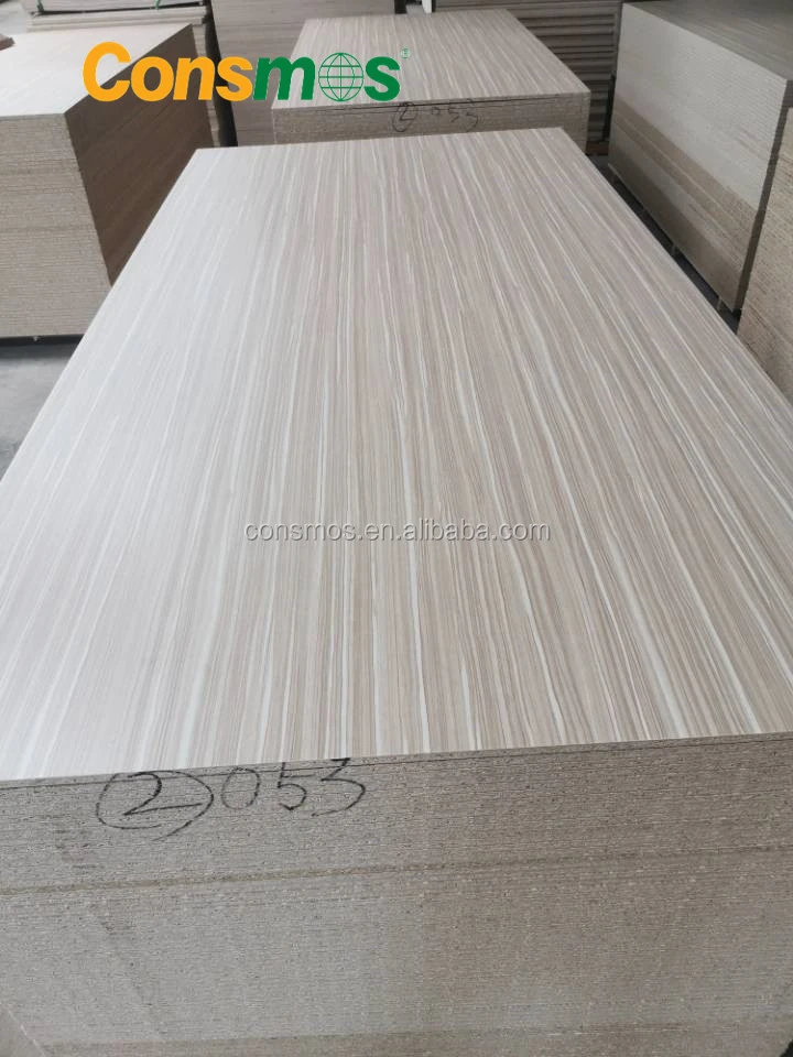 Consmos wood grain color 16mm 18mm particle board melamine chipboard for furniture