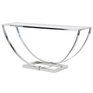 Console High Quality Stainless Steel Table Mirror Polished Console Table With White Mirror