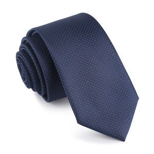 Coolmarch Latest Design Dot Picture Low MOQ Custom Made Woven Silk Tie with Standard Size Wholesale