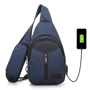 COQBV 2019 Outdoor Shoulder Nylon chest bag with USB charger