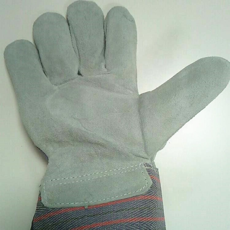 cow split leather working gloves