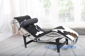 cowhide leather classic lounge chair Le Corbusier Chaise LC4 Lounge