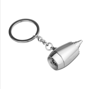 Creative Airplane Engine Metal Keychain Key Ring Car Handbag Pendant Gift