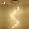 Crystal Ball Pendant Lighting Lamps Round LED Ceiling Lights Hotel Restaurant Large Modern Crystal Chandelier