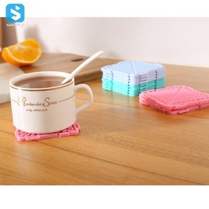 Cup Mat Table Silicone Rubber Coasters mat, Silicone Tableware Square silica gel cup pad