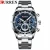 Import CURREN 8355  Military Quartz Watches Silver Clock Mens Quartz Stainless Steel Chronograph Watch for Men Casual Sporty Watch from China