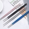 Custom Bulk Wholesale Stainless Steel Style Metal Japanese Chopstick